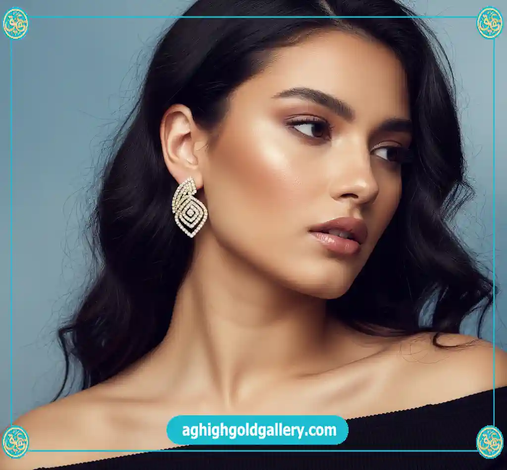 گوشواره طلا نگین دار