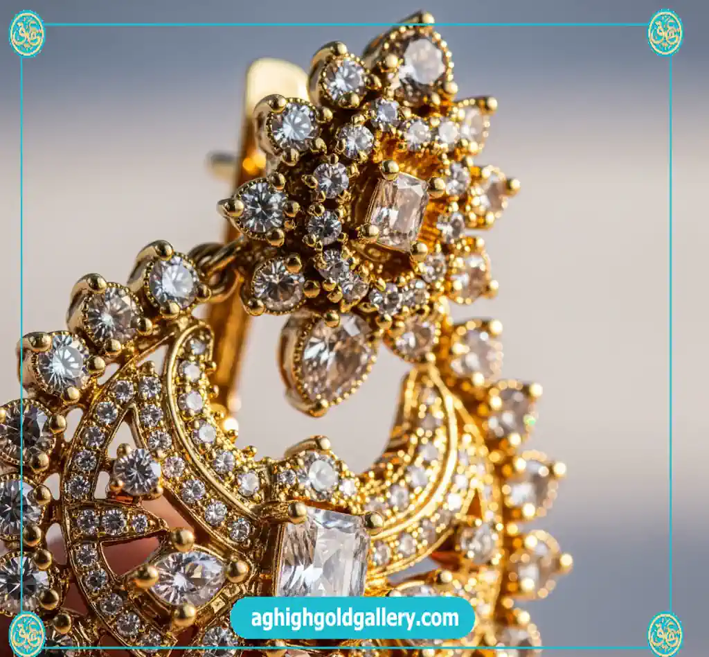 گوشواره طلا نگین دار